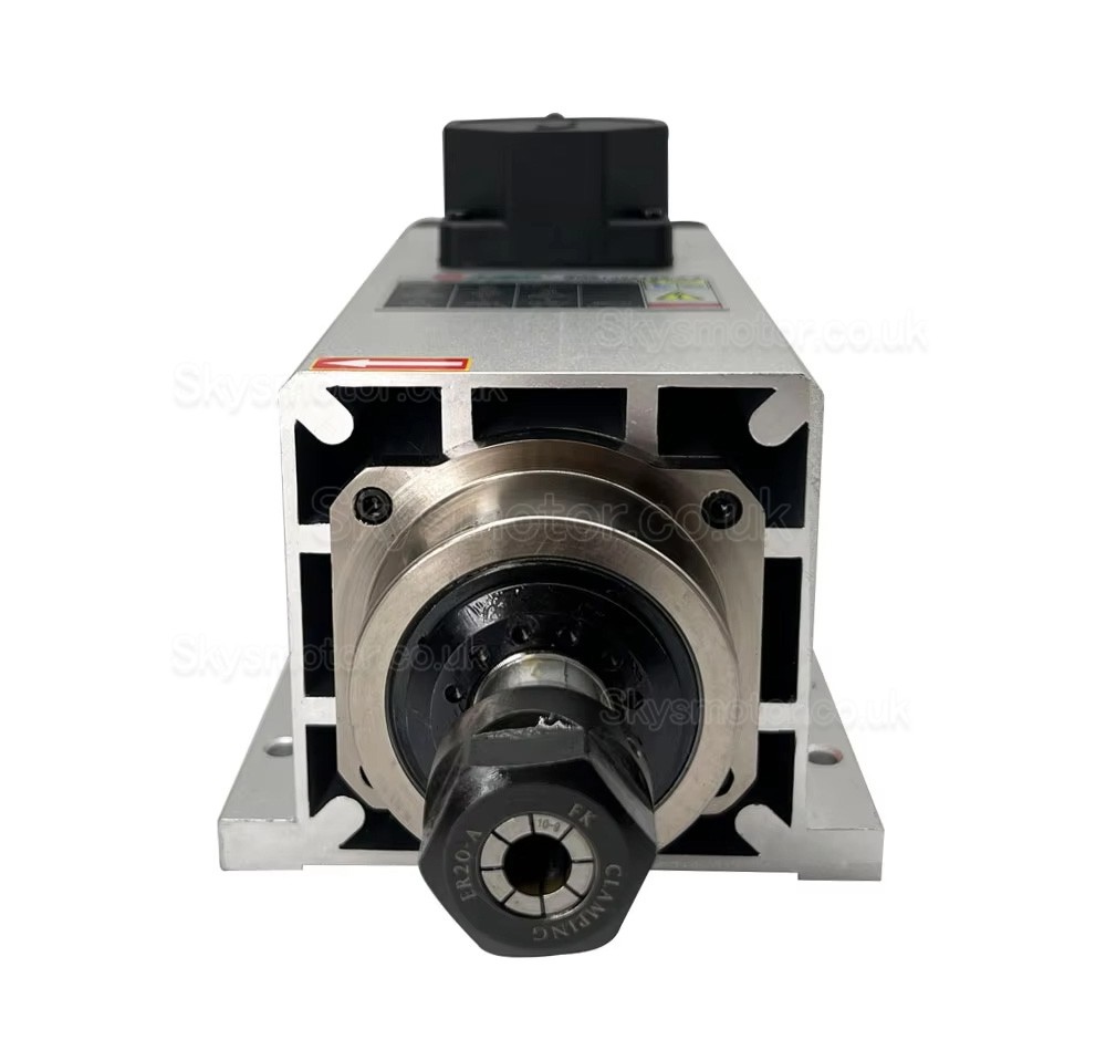 3.5KW 220V/380V Air Cooled Spindle Motor Kit GDZ105X102-3.5 + H100-3.7S2/T4 with Spindle Drives (VFD Drives) & 13Pcs ER20 Collets